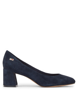Tommy Hilfiger Обувки Th Suede Mid Heel Block Pump FW0FW07717 Тъмносин - Mera.bg