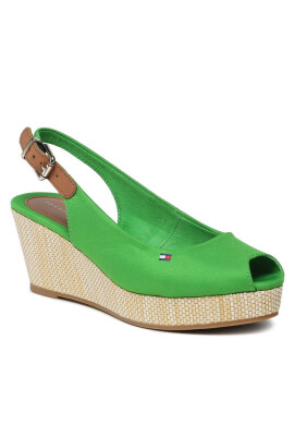 Tommy Hilfiger Сандали Iconic Elba Sling Back Wedge FW0FW04788 Galvanic Green LXM - Mera.bg