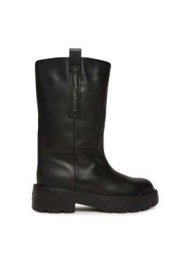 Tommy Jeans Боти Tjw Leather Mid Tubular Boot EN0EN02834 Черен - Mera.bg