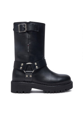 Tommy Jeans Боти Tjw Urban Biker Boot Leather EN0EN02728 Черен - Mera.bg