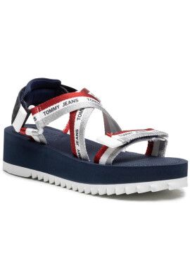 Tommy Jeans Сандали Lurex Webbing Strappy Sandal EN0EN01325 Twilight Navy C87 - Mera.bg