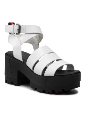 Tommy Jeans Сандали Heeled leather Sandal EN0EN01803 White YBR - Mera.bg