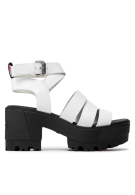 Tommy Jeans Сандали Heeled leather Sandal EN0EN01803 White YBR - Mera.bg