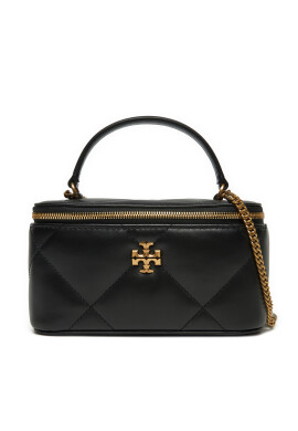 Tory Burch Дамска чанта Kira Charm Diamond Quilt Vanity Case 162148 Черен - Mera.bg