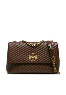 Tory Burch Дамска чанта Kira Moto Quilt Small Convertible 152345 Hickory Brown 200 - Mera.bg