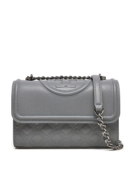 Tory Burch Дамска чанта Small Fleminf Polished Grain Convertible Shoulder Bag 158435 Сив - Mera.bg