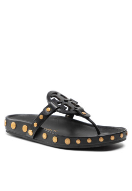Tory Burch Джапанки Miller Cloud Coin 83764 Perfect Black 006 - Mera.bg