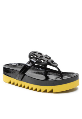 Tory Burch Джапанки Miller Cloud Lug 136401 Perfect Black/Citrus 001 - Mera.bg