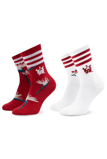 adidas Чорапи дълги дамски Thebe Magugu Crew Socks 2 Pairs HK0354 Бял - Mera.bg