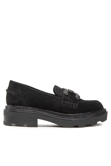Alma En Pena лоуфъри с дебела подметка I22121 Suede Black - Mera.bg