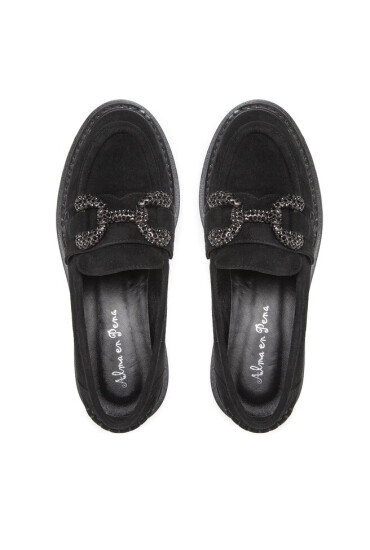Alma En Pena лоуфъри с дебела подметка I22121 Suede Black - Mera.bg