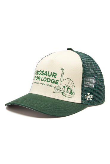 American Needle Шапка с козирка Sinclair - Dinosaur Motor Lodge SMU730A-DINOM Dark Green/Ivory - Mera.bg