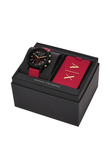 Armani Exchange Часовник Outerbanks AX7152SET Червен - Mera.bg