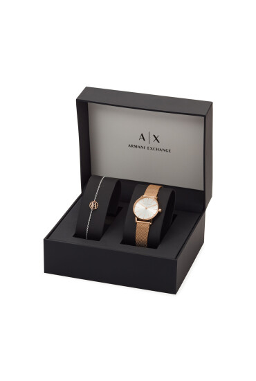 Armani Exchange Комплект часовник и гривна Lola AX7121 Златист - Mera.bg