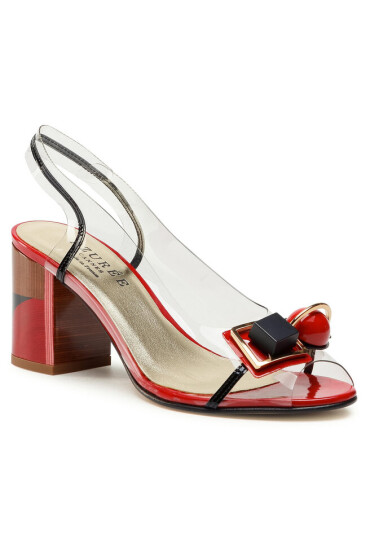 Azurée Сандали Madere 9Cr Vernis Noir/Vernis Rouge/Motif Rouge 01 - Mera.bg