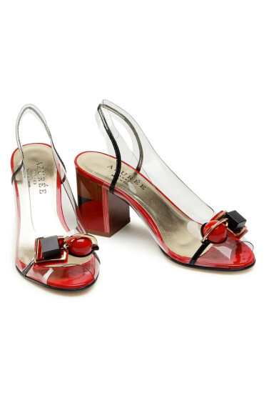 Azurée Сандали Madere 9Cr Vernis Noir/Vernis Rouge/Motif Rouge 01 - Mera.bg
