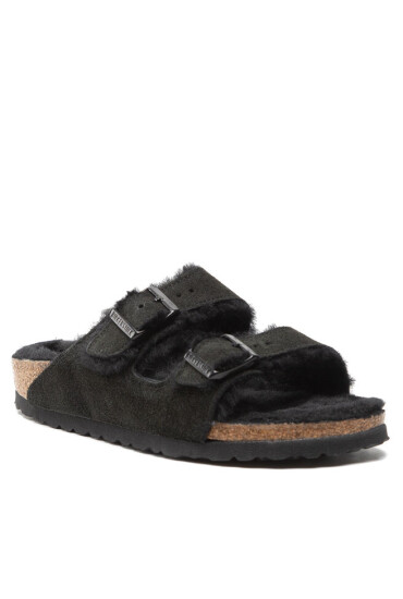 Birkenstock Чехли Arizona Shearling 0752663 Черен - Mera.bg