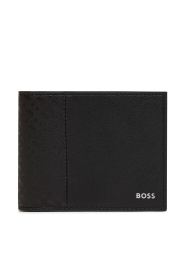 Boss Голям мъжки портфейл Zair M Trifold Windo 50517059 Черен - Mera.bg