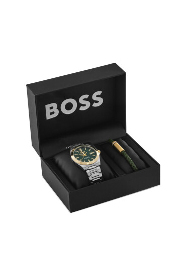BOSS Комплект часовник и гривна Strike - Gift Set 1570179 Сребрист - Mera.bg