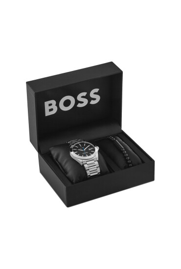BOSS Комплект часовник и гривна Strike - Gift Set 1570180 Сребрист - Mera.bg