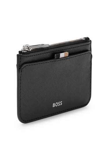 Boss Малък мъжки портфейл Zair Card Hold Zip 50499278 Черен - Mera.bg