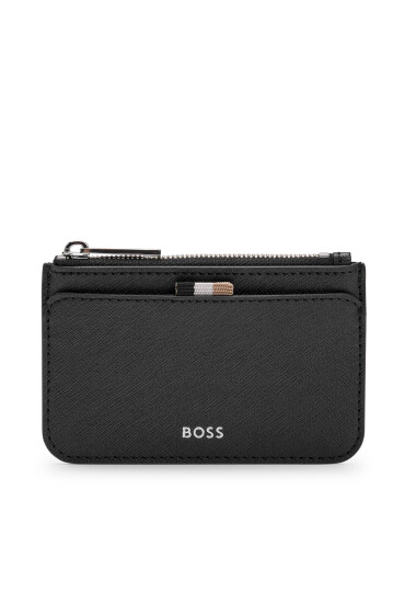 Boss Малък мъжки портфейл Zair Card Hold Zip 50499278 Черен - Mera.bg