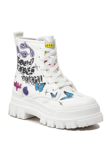 Buffalo Туристически oбувки Aspha Rld Laceup Mid 1622141 White/Graffiti - Mera.bg