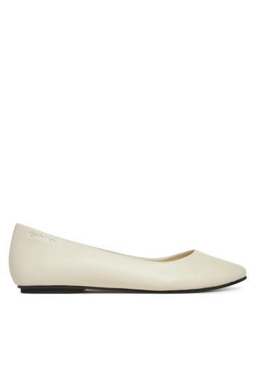 Calvin Klein Балеринки Flat Mary Jane - Lth HW0HW02341 Екрю - Mera.bg