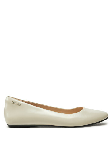 Calvin Klein Балеринки Round Ballerina HW0HW02449 Екрю - Mera.bg