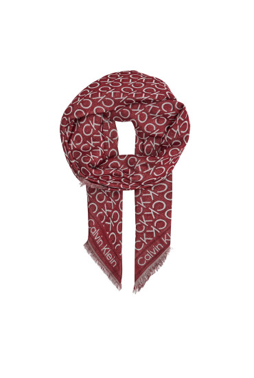 Calvin Klein Бандана Monogram Jacquard Scarf 130X130 K60K608779 Червен - Mera.bg