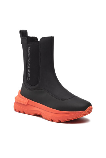 Calvin Klein Боти тип челси Chunky Runner Chelsea Boot YW0YW00808 Black/Coral Orange 0GX - Mera.bg