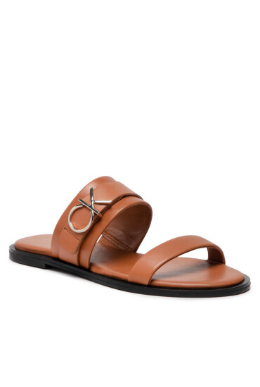 Calvin Klein Чехли Almond Flat Slide Whdw HW0HW00679 Cognac GE6 - Mera.bg