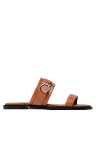 Calvin Klein Чехли Almond Flat Slide Whdw HW0HW00679 Cognac GE6 - Mera.bg