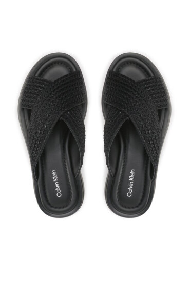 Calvin Klein Чехли Bubble Slide - Woven HW0HW01468 Черен - Mera.bg