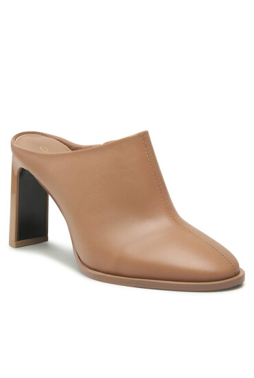Calvin Klein Чехли Curved Stil Mule 80 HW0HW01542 Safari Canvas RBC - Mera.bg