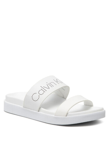 Calvin Klein Чехли Ergonomic Slide Perf/Patent HW0HW00685 Бял - Mera.bg