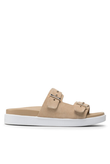 Calvin Klein Чехли Ergonomic Slide W/ Mtl Loop-Su HW0HW01156 Moccasin PDU - Mera.bg
