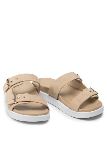 Calvin Klein Чехли Ergonomic Slide W/ Mtl Loop-Su HW0HW01156 Moccasin PDU - Mera.bg