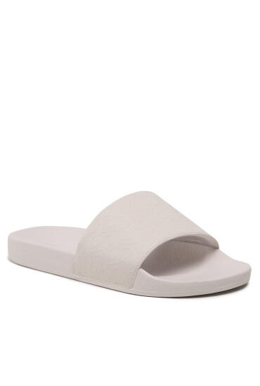 Calvin Klein Чехли Pool Slide-Hf Mono HW0HW01507 Crystal Gray Mono - Mera.bg