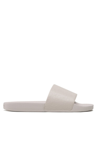 Calvin Klein Чехли Pool Slide-Hf Mono HW0HW01507 Crystal Gray Mono - Mera.bg