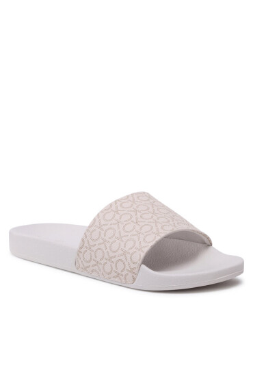 Calvin Klein Чехли Pool Slide - Mono HW0HW01528 Dk Ecru/Silver Mink Mono 0F7 - Mera.bg