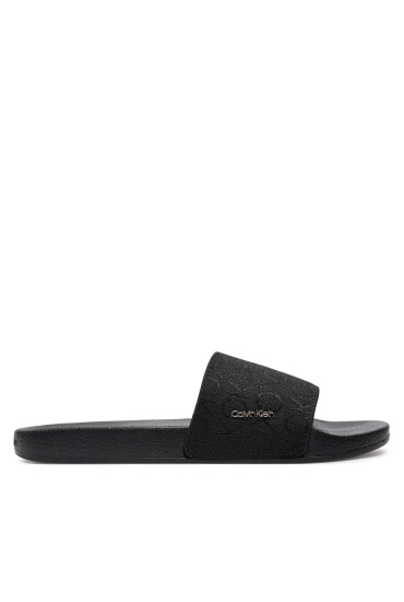 Calvin Klein Чехли Pool Slide Wcalvin Met Mono Jacq HW0HW01971 Черен - Mera.bg