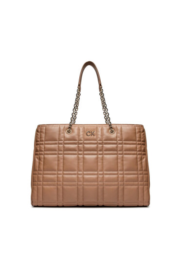 Calvin Klein Дамска чанта Re-Lock Quilt Tote W/Lp Cmpt K60K609880 Кафяв - Mera.bg