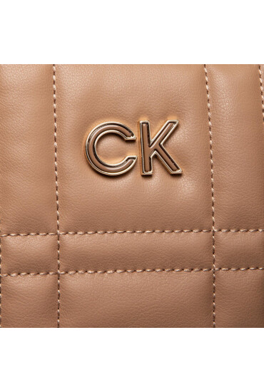 Calvin Klein Дамска чанта Re-Lock Quilt Tote W/Lp Cmpt K60K609880 Кафяв - Mera.bg