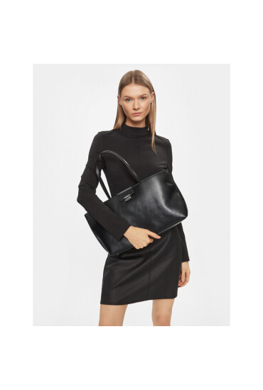 Calvin Klein Дамска чанта Archive Hw Large Tote K60K611567 Черен - Mera.bg