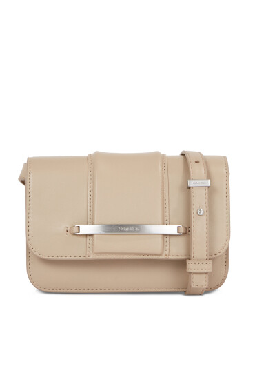 Calvin Klein Дамска чанта Bar Hardware Crossbody K60K611078 Бежов - Mera.bg