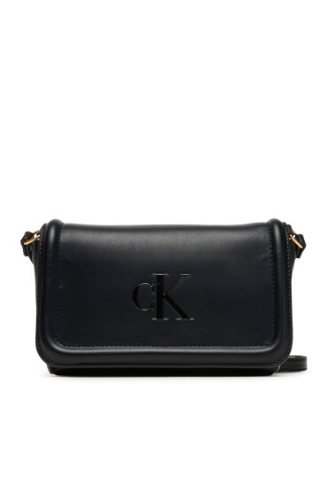 Calvin Klein Дамска чанта Bold Ck Flap Crossbody LV04F1027G Черен - Mera.bg