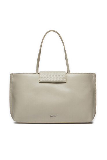 Calvin Klein Дамска чанта Calvin Mini Quilt Medium Tote K60K611885 Екрю - Mera.bg