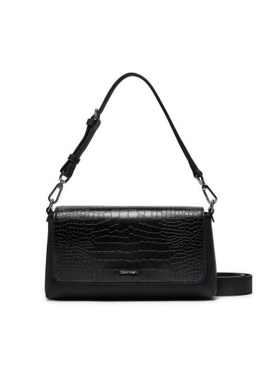 Calvin Klein Дамска чанта Ck Must Shoulder Bag_Croco K60K612111 Черен - Mera.bg