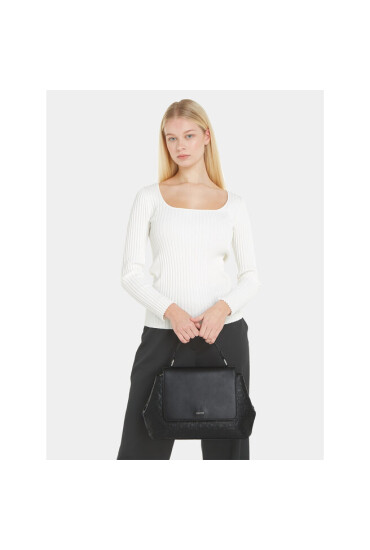 Calvin Klein Дамска чанта Ck Must Top Handle Tote-Emb Mono K60K611285 Черен - Mera.bg
